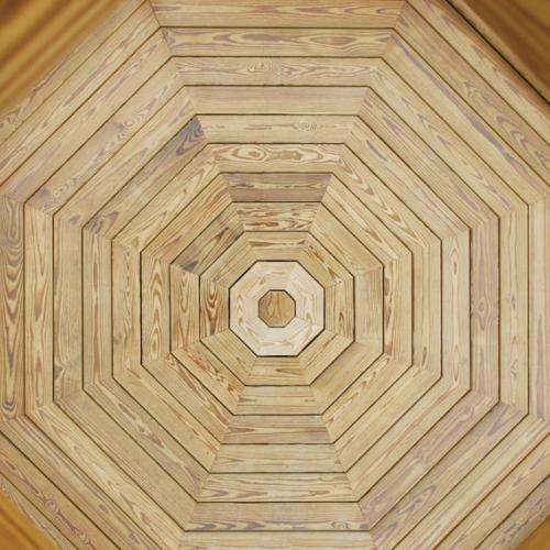 wood floor in wood gazebo
