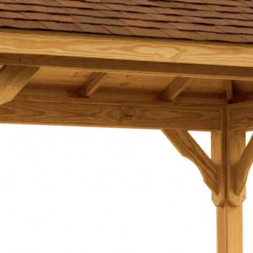 wood pavilion top plate and braces