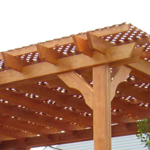 wood pergola traditional top rails