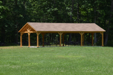 20x40 wood peak roof pavilion