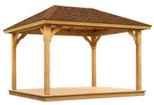 10'x12' Hip Roof Pavilion with floor and Bee’s Wax Stain